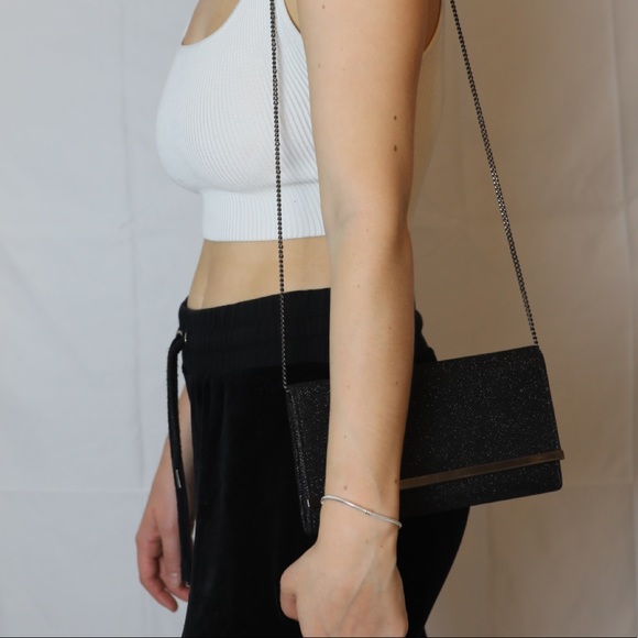 ❌sold Le chateau black sparkle clutch - Picture 2 of 4